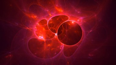 Soyut fraktal ışık arkaplanı 3 boyutlu oluşturuluyor