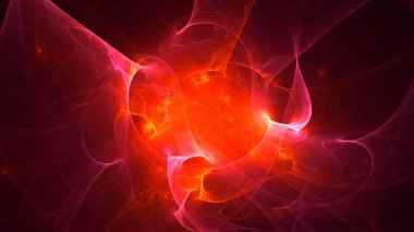 Soyut fraktal ışık arkaplanı 3 boyutlu oluşturuluyor