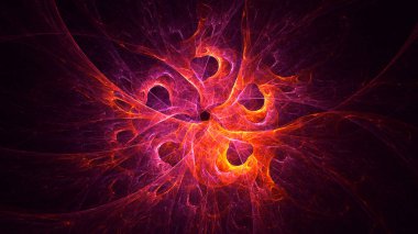 Soyut fraktal ışık arkaplanı 3 boyutlu oluşturuluyor