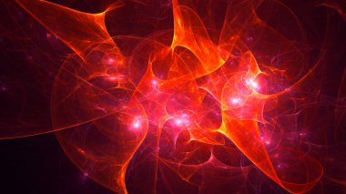 Soyut fraktal ışık arkaplanı 3 boyutlu oluşturuluyor