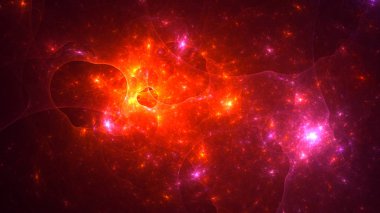 Soyut fraktal ışık arkaplanı 3 boyutlu oluşturuluyor