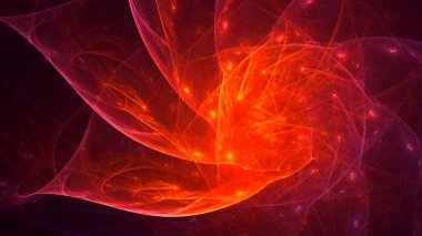 Soyut fraktal ışık arkaplanı 3 boyutlu oluşturuluyor