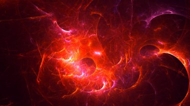 Soyut fraktal ışık arkaplanı 3 boyutlu oluşturuluyor