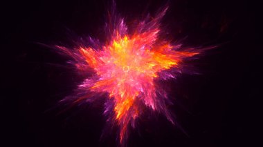 Soyut fraktal ışık arkaplanı 3 boyutlu oluşturuluyor