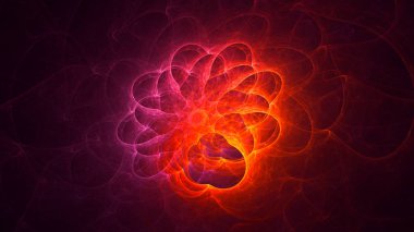 Soyut fraktal ışık arkaplanı 3 boyutlu oluşturuluyor