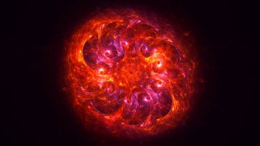 Soyut fraktal ışık arkaplanı 3 boyutlu oluşturuluyor