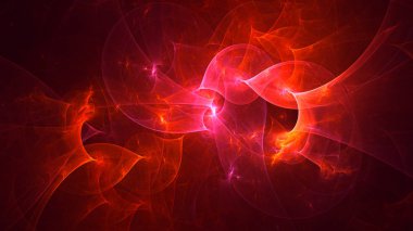 Soyut fraktal ışık arkaplanı 3 boyutlu oluşturuluyor