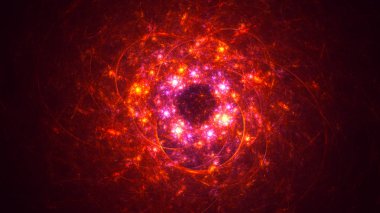 Soyut fraktal ışık arkaplanı 3 boyutlu oluşturuluyor