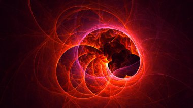 Soyut fraktal ışık arkaplanı 3 boyutlu oluşturuluyor