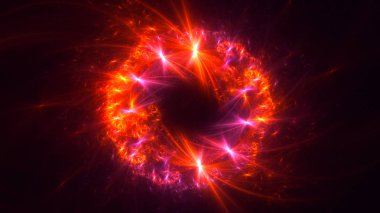 Soyut fraktal ışık arkaplanı 3 boyutlu oluşturuluyor