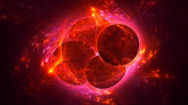 Soyut fraktal ışık arkaplanı 3 boyutlu oluşturuluyor