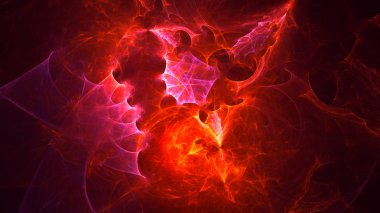 Soyut fraktal ışık arkaplanı 3 boyutlu oluşturuluyor