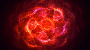 Soyut fraktal ışık arkaplanı 3 boyutlu oluşturuluyor