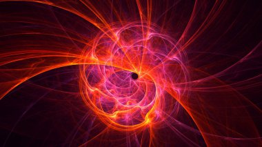 Soyut fraktal ışık arkaplanı 3 boyutlu oluşturuluyor