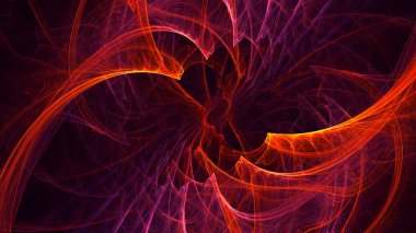 Soyut fraktal ışık arkaplanı 3 boyutlu oluşturuluyor