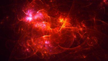 Soyut fraktal ışık arkaplanı 3 boyutlu oluşturuluyor