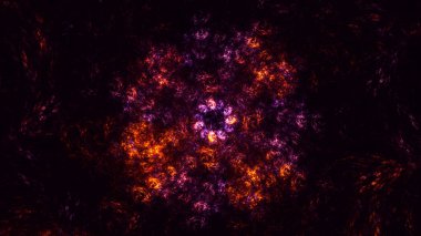 Soyut fraktal ışık arkaplanı 3 boyutlu oluşturuluyor