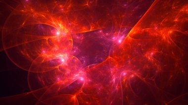 Soyut fraktal ışık arkaplanı 3 boyutlu oluşturuluyor