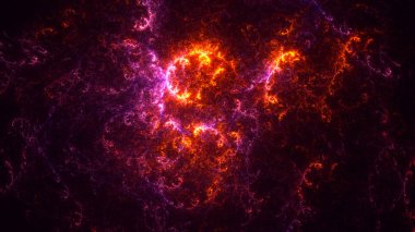 Soyut fraktal ışık arkaplanı 3 boyutlu oluşturuluyor