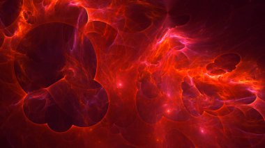 Soyut fraktal ışık arkaplanı 3 boyutlu oluşturuluyor