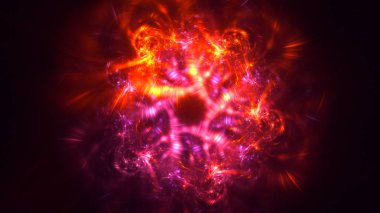 Soyut fraktal ışık arkaplanı 3 boyutlu oluşturuluyor