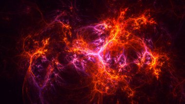 Soyut fraktal ışık arkaplanı 3 boyutlu oluşturuluyor