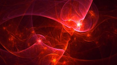 Soyut fraktal ışık arkaplanı 3 boyutlu oluşturuluyor