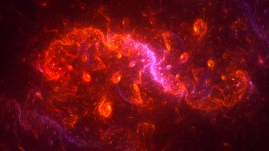 Soyut fraktal ışık arkaplanı 3 boyutlu oluşturuluyor