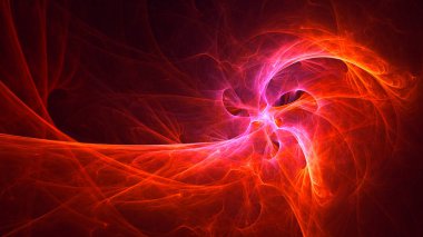 Soyut fraktal ışık arkaplanı 3 boyutlu oluşturuluyor