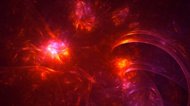 Soyut fraktal ışık arkaplanı 3 boyutlu oluşturuluyor