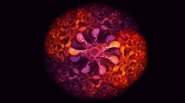 Soyut fraktal ışık arkaplanı 3 boyutlu oluşturuluyor