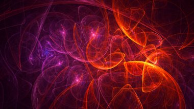 Soyut fraktal ışık arkaplanı 3 boyutlu oluşturuluyor