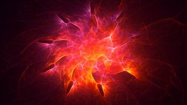 Soyut fraktal ışık arkaplanı 3 boyutlu oluşturuluyor