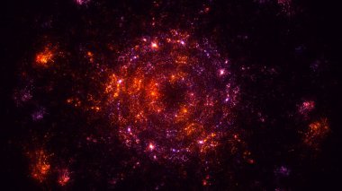 Soyut fraktal ışık arkaplanı 3 boyutlu oluşturuluyor