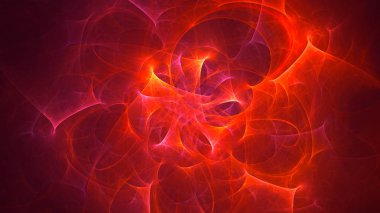 Soyut fraktal ışık arkaplanı 3 boyutlu oluşturuluyor