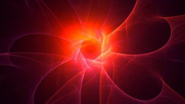 Soyut fraktal ışık arkaplanı 3 boyutlu oluşturuluyor