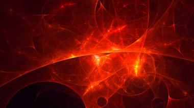 Soyut fraktal ışık arkaplanı 3 boyutlu oluşturuluyor