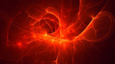 Soyut fraktal ışık arkaplanı 3 boyutlu oluşturuluyor