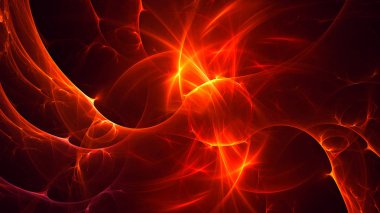 Soyut fraktal ışık arkaplanı 3 boyutlu oluşturuluyor