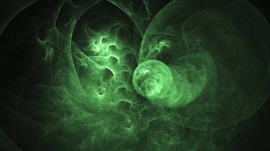 Soyut fraktal ışık arkaplanı 3 boyutlu oluşturuluyor