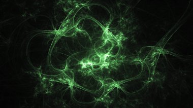 Soyut fraktal ışık arkaplanı 3 boyutlu oluşturuluyor