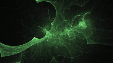 Soyut fraktal ışık arkaplanı 3 boyutlu oluşturuluyor