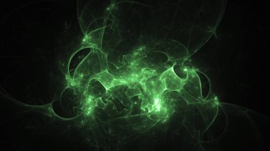 Soyut fraktal ışık arkaplanı 3 boyutlu oluşturuluyor