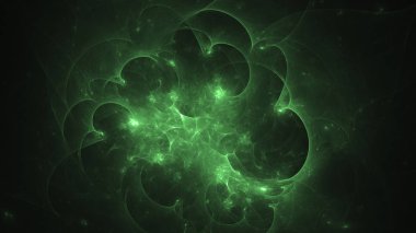 Soyut fraktal ışık arkaplanı 3 boyutlu oluşturuluyor