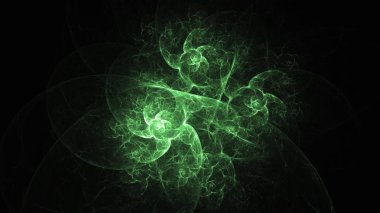 Soyut fraktal ışık arkaplanı 3 boyutlu oluşturuluyor