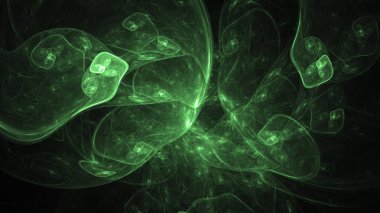 Soyut fraktal ışık arkaplanı 3 boyutlu oluşturuluyor