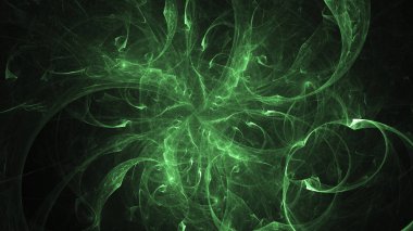 Soyut fraktal ışık arkaplanı 3 boyutlu oluşturuluyor