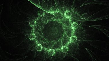 Soyut fraktal ışık arkaplanı 3 boyutlu oluşturuluyor