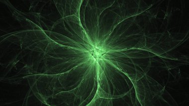 Soyut fraktal ışık arkaplanı 3 boyutlu oluşturuluyor