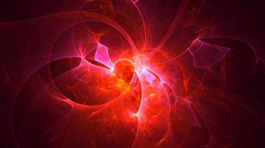 Soyut fraktal ışık arkaplanı 3 boyutlu oluşturuluyor